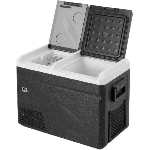 Elektrische Camping-Kühlbox mit zwei Fächern