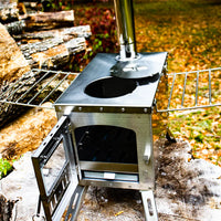 Mini-Holzofen mit Kochplatte