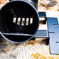 Detailansicht des Innenraums des Rocket-Ofen