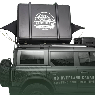 Hartschalen-Dachzelt für alle Jahreszeiten, Seitenansicht