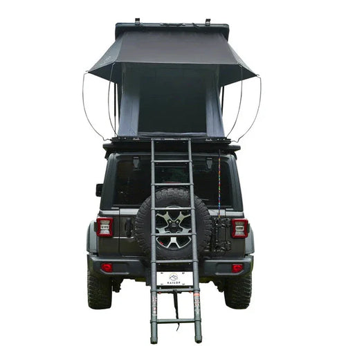 Rückansicht des starren 2-Personen-Dachzeltes