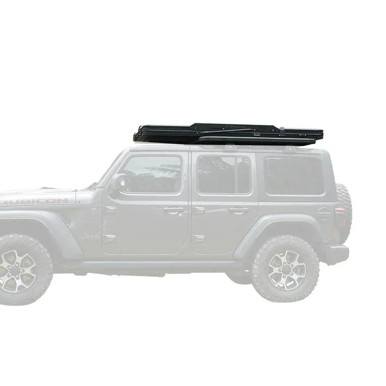 Seitenansicht des ultraschlanken Dachzeltes