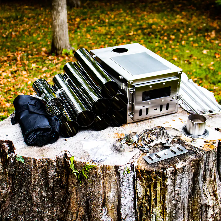 Ansicht der Kaminrohre und Zubehörteile